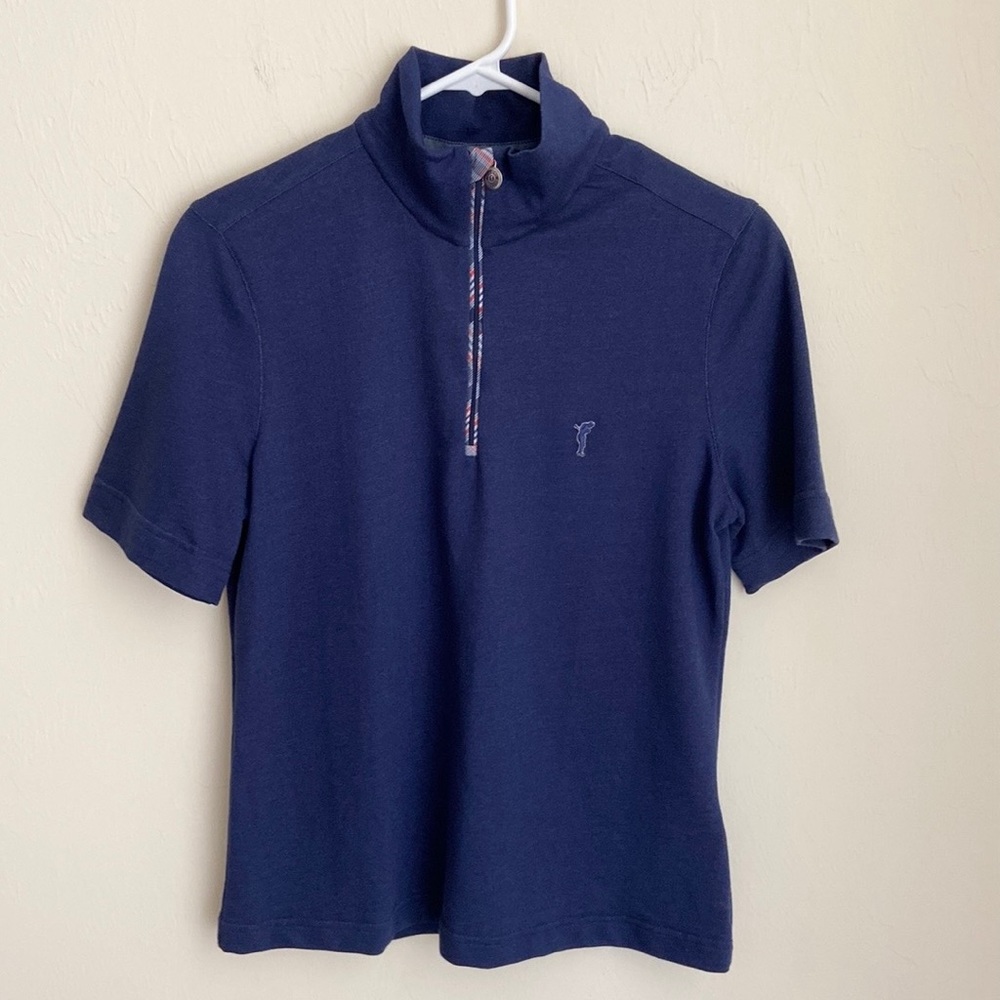 Golfino Zip Mock Neck Shirt Short Sleeve Shirt